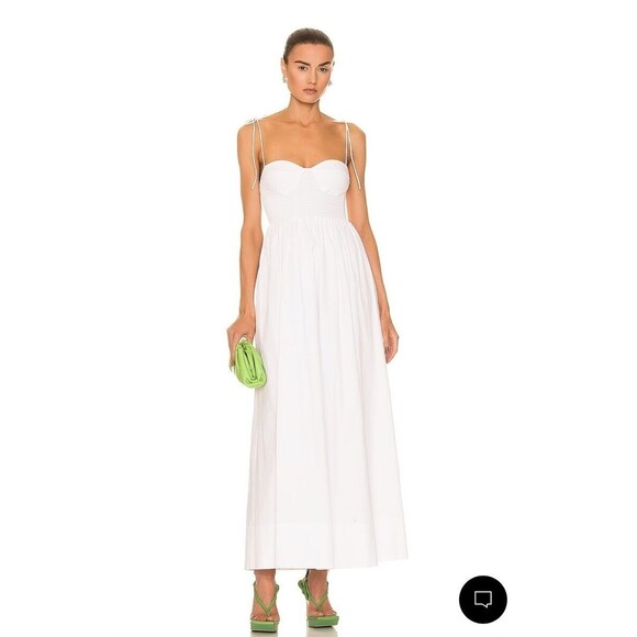 STAUD Dresses & Skirts - STAUD Landry Shoulder-Tie Smocked Maxi Dress Corset Wedding Guest Picnic Bridal